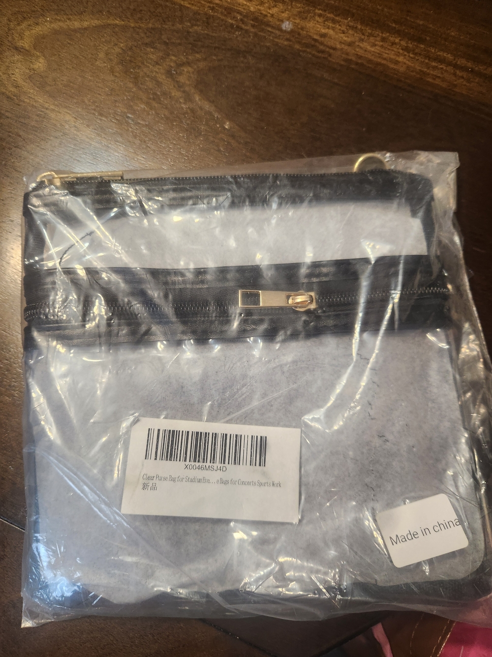 Clear Black-Trim Travel Crossbody Bag - Unbranded
